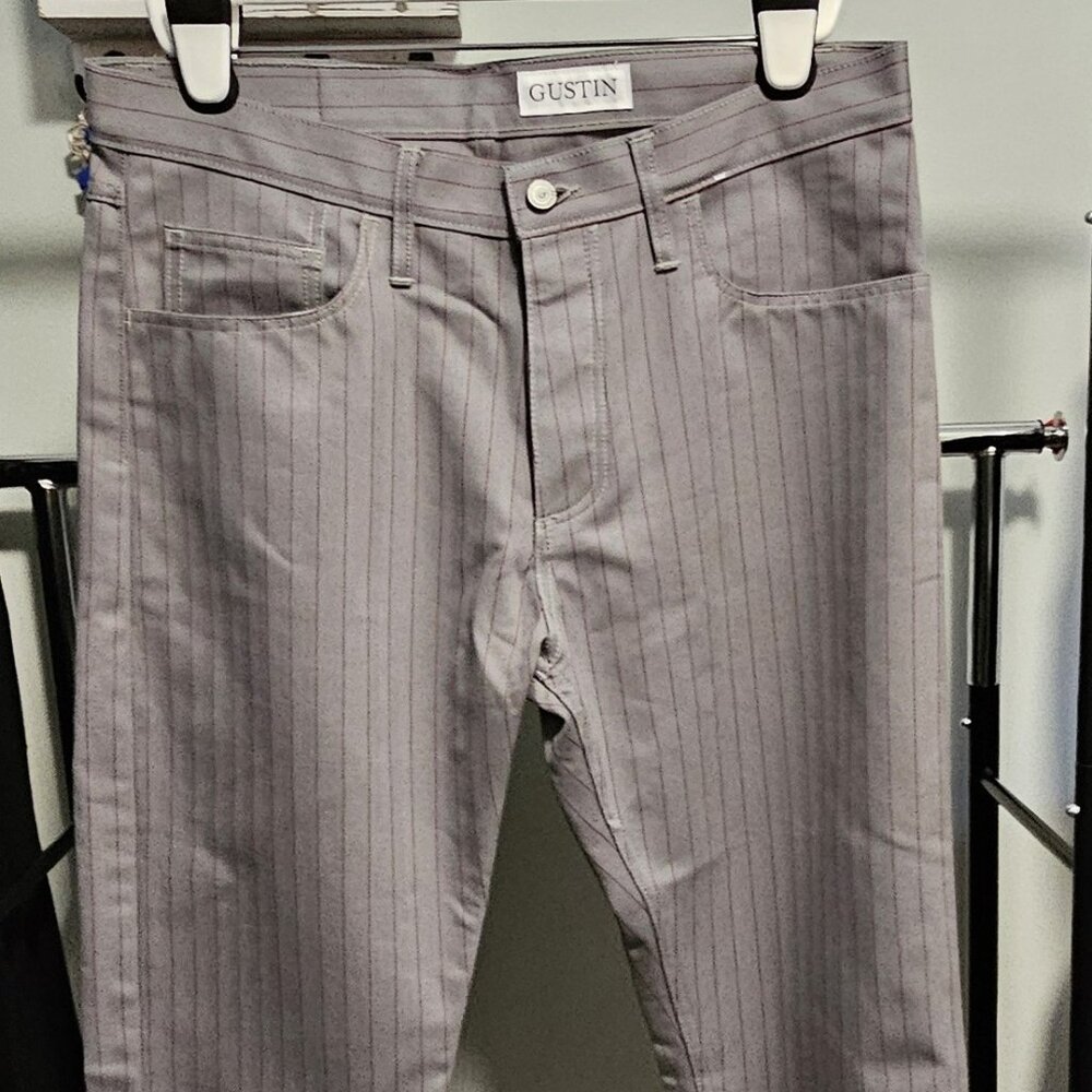 Gustin Japan Pinstripe Herringbone 5 Pocket Slate - #103 Sz. 37"